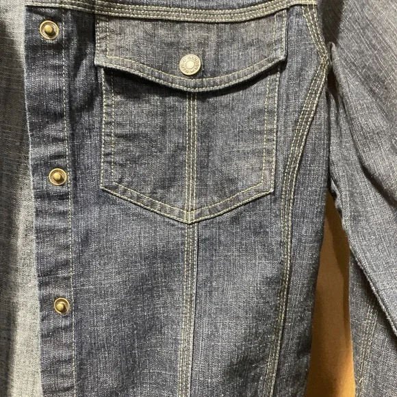 Gander Mountain Jacket women's Medium Dark Wash Denim Jean Coat Outdoor Casual - Picture 4 of 12